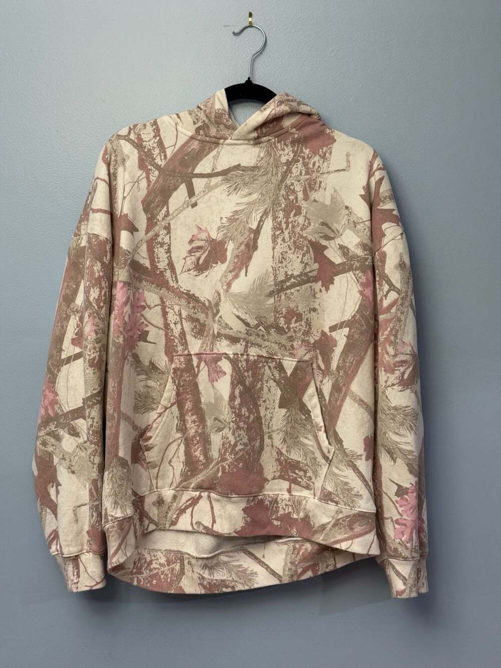 Realtree Women’s Camo Pullover Hoodie Pink Tan Brown Woodland Size L